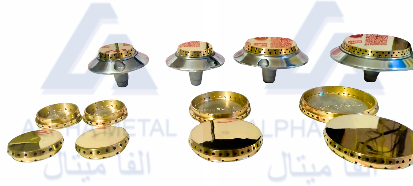 طقم عيون/شعلات بوتاجاز نحاس كاملة Brass Gas Stove Burner Set – Heavy Duty