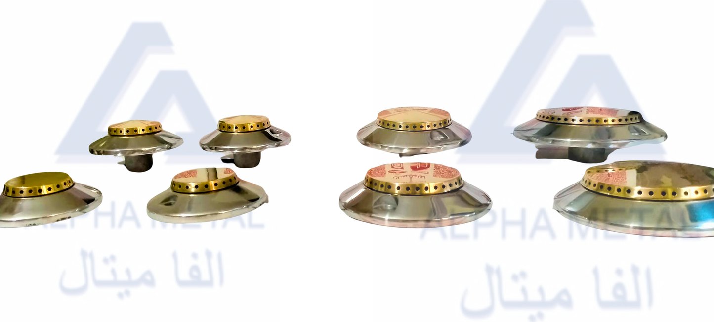 طقم عيون/شعلات بوتاجاز نحاس كاملة Brass Gas Stove Burner Set – Heavy Duty